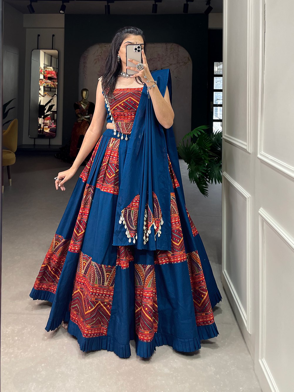 Phenomenal Spirit Of Our Blue Navratri Lehenga With Printed Design Lehenga Choli