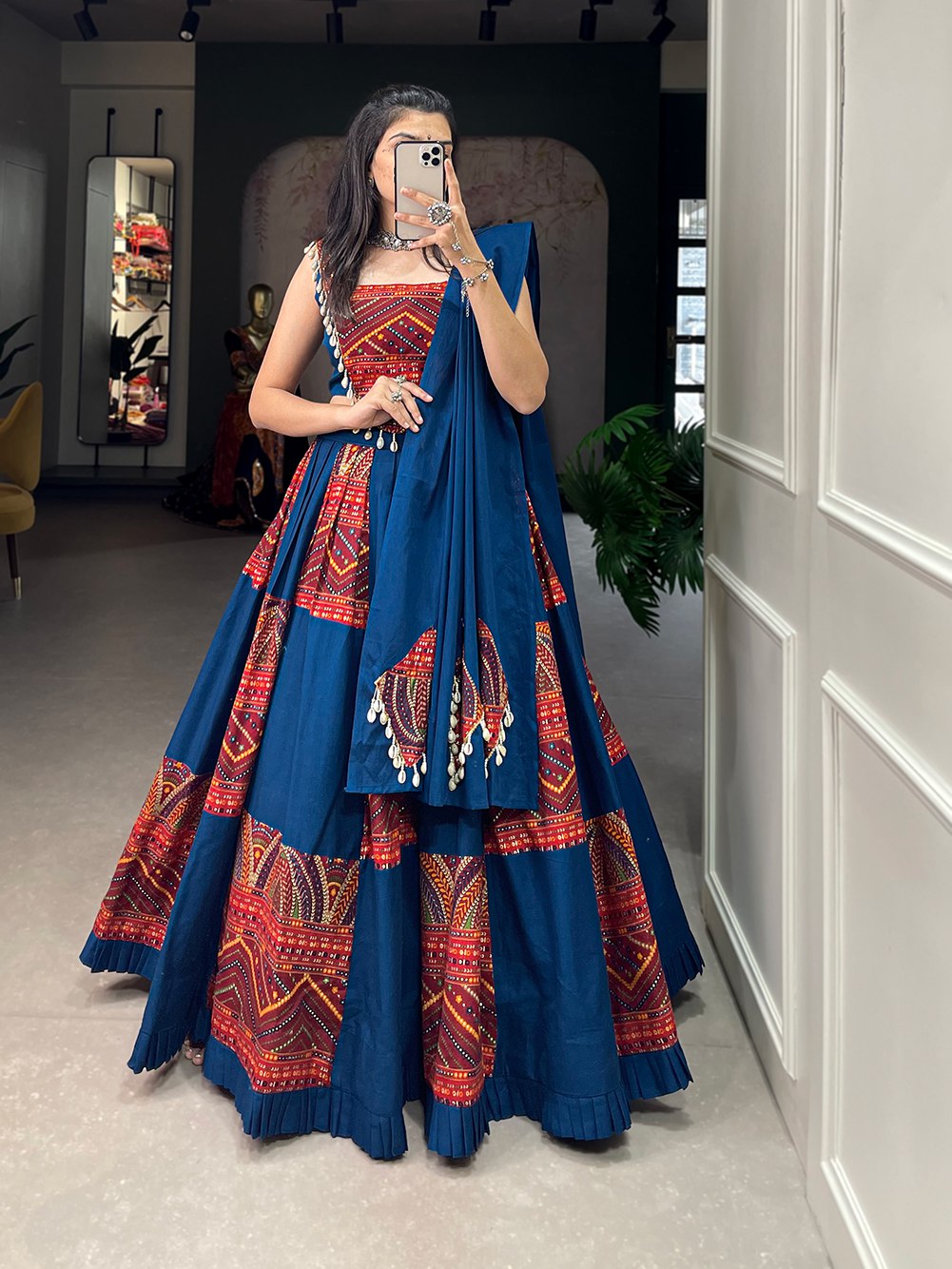 Phenomenal Spirit Of Our Blue Navratri Lehenga With Printed Design Lehenga Choli