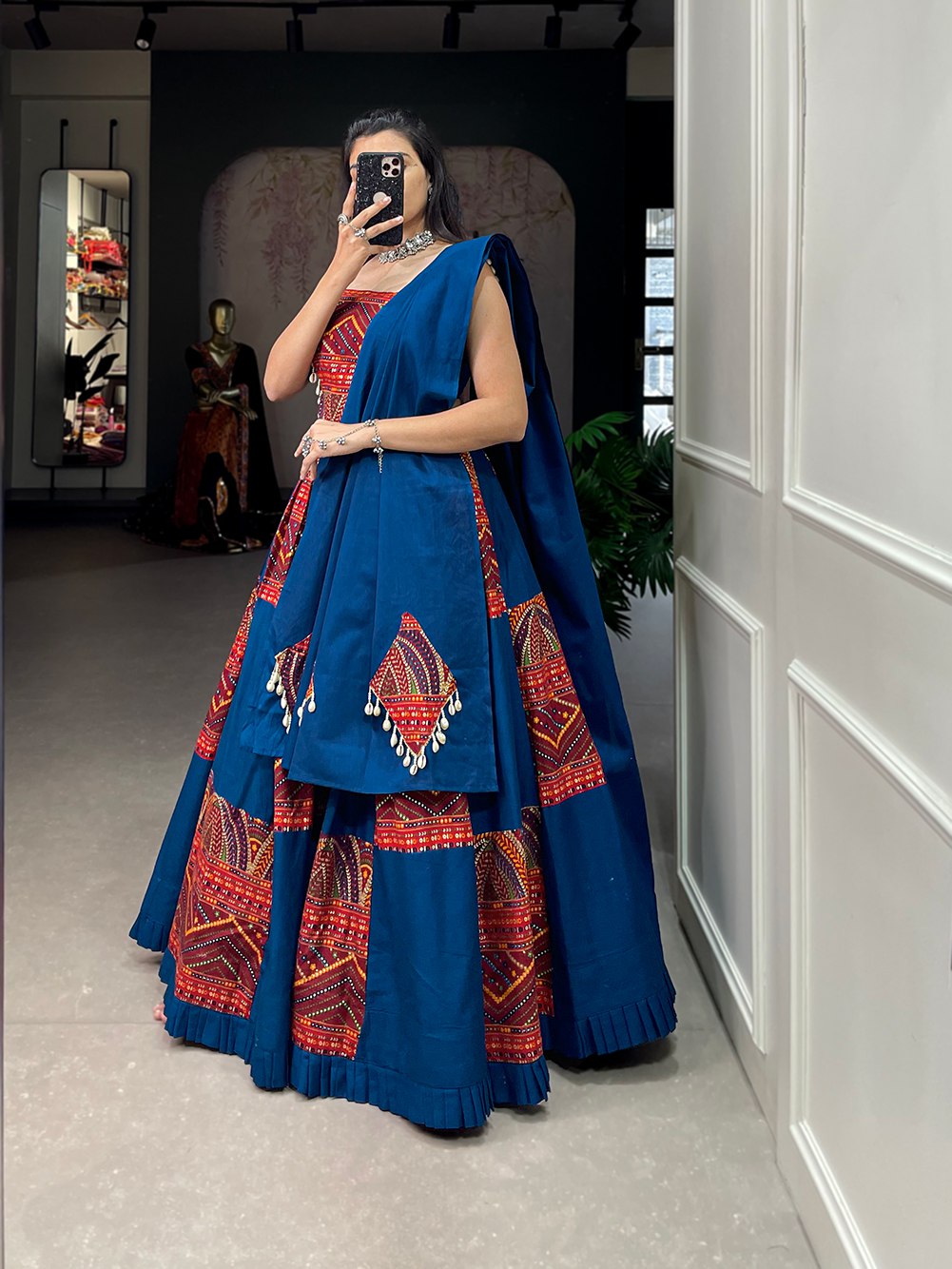 Phenomenal Spirit Of Our Blue Navratri Lehenga With Printed Design Lehenga Choli