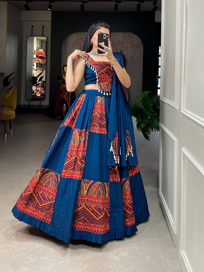 Phenomenal Spirit Of Our Blue Navratri Lehenga With Printed Design Lehenga Choli