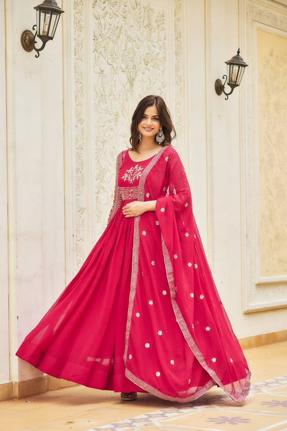 Fantastic Sequence Work Fox Georgette Anarkali Gown