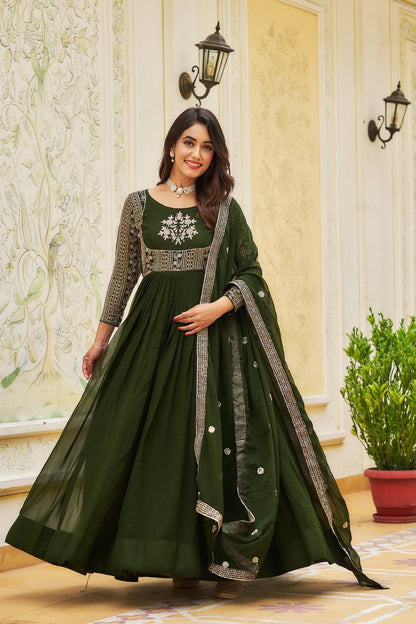 Fantastic Sequence Work Fox Georgette Anarkali Gown