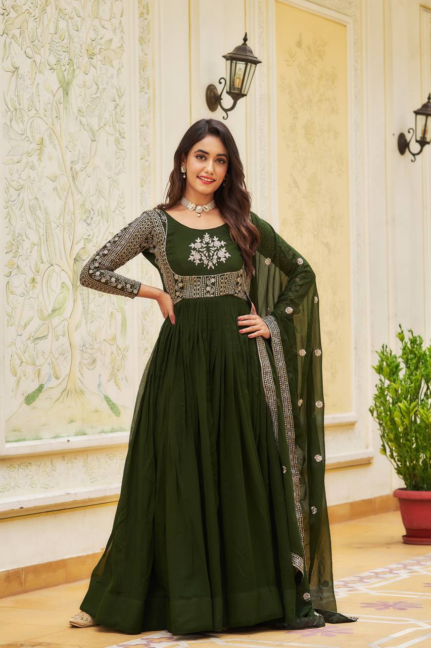 Fantastic Sequence Work Fox Georgette Anarkali Gown