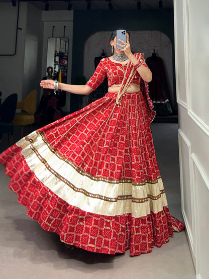 Rajasthani navratri Lehenga Choli Rayon with Foil and Gota patti work