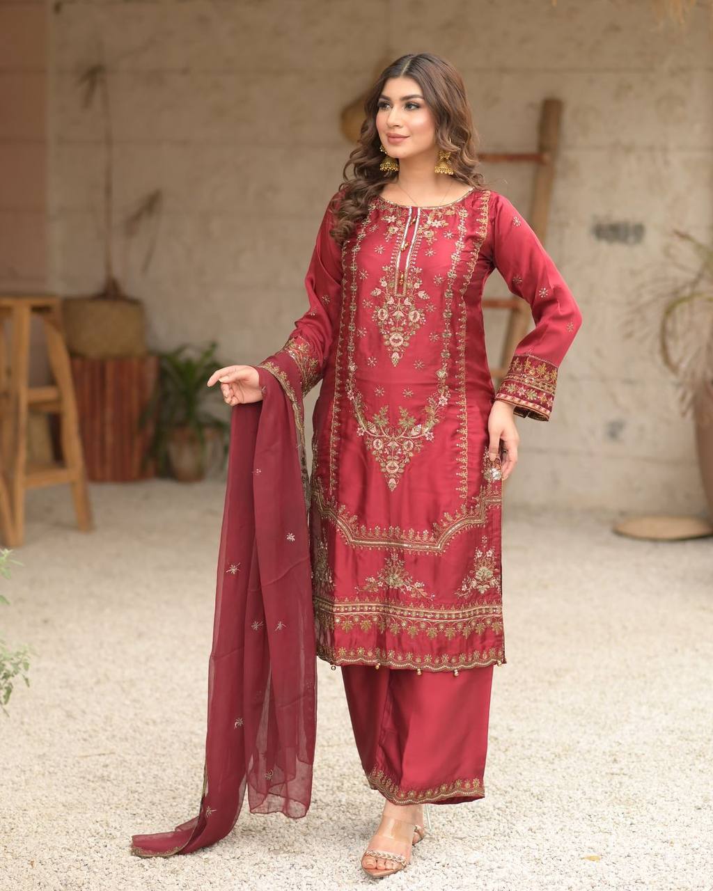 Sabah Organza Sequence Work Pakistani Suit