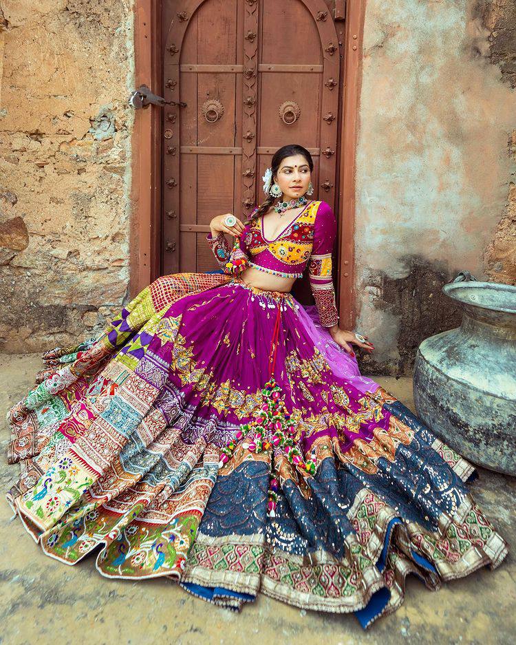 Heavy Butter Silk Multi-Colour Traditional Navratri Lehenga Choli