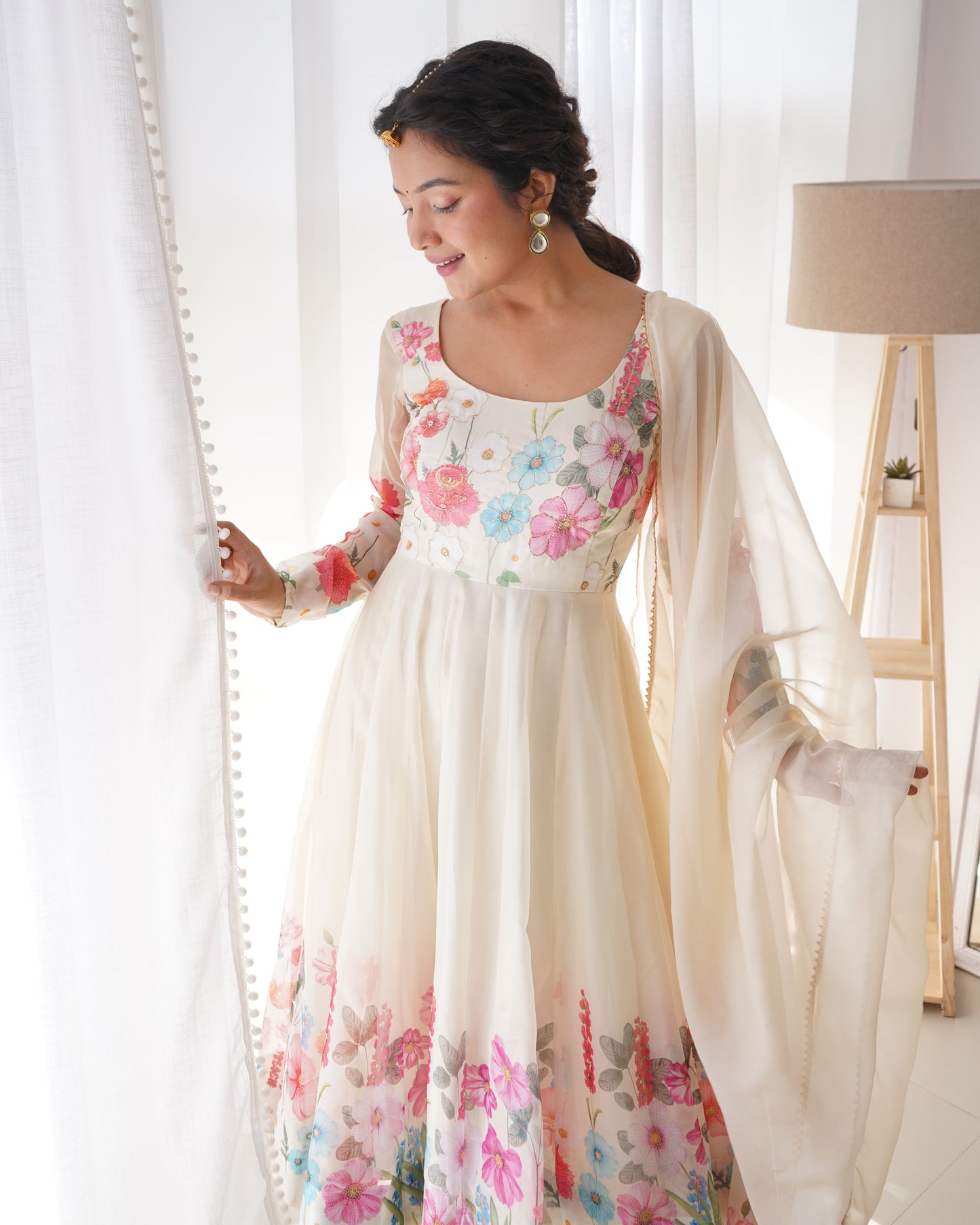 Pure Organza Fully Flair Anarkali Kurtis