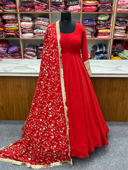 Party Wear Pure Georgette Ready to Wear Stitched Gown with Dupatta KB-241