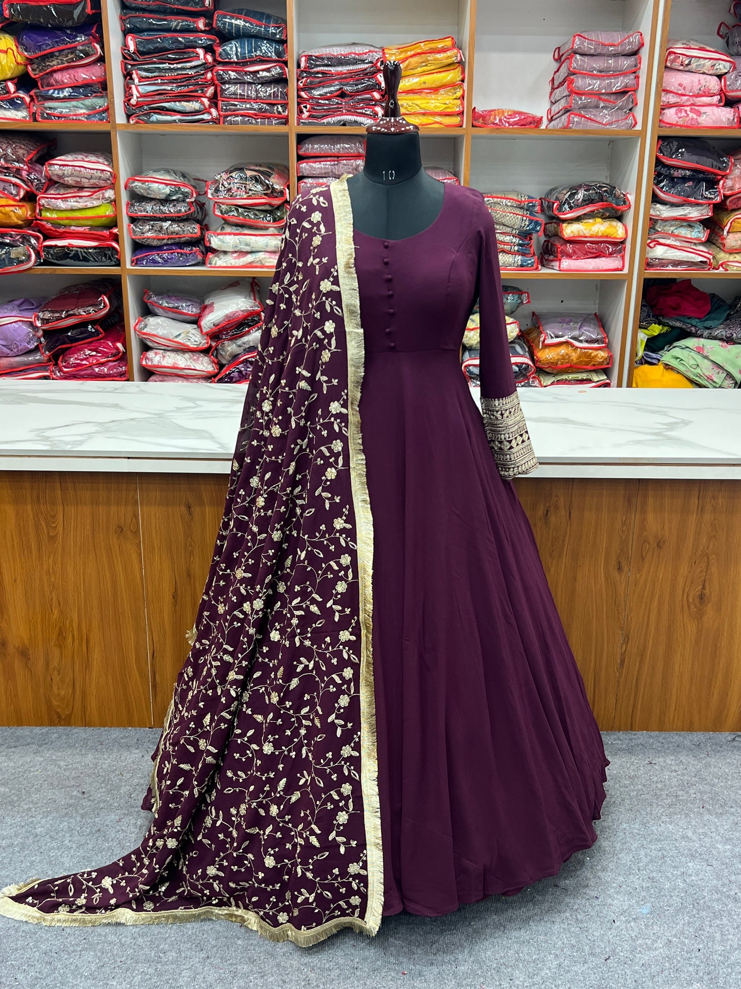 Party Wear Pure Georgette Ready to Wear Stitched Gown with Dupatta KB-241