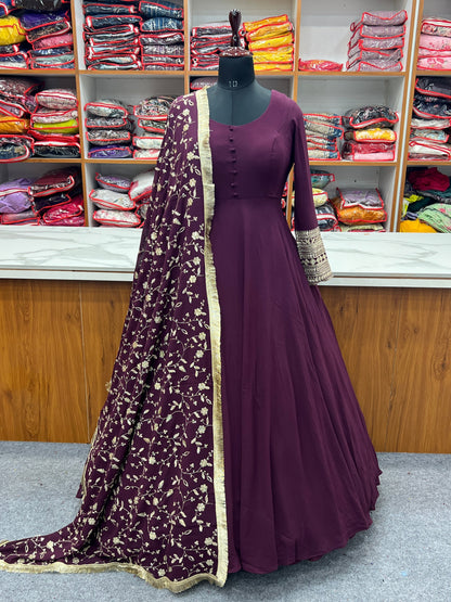 Party Wear Pure Georgette Ready to Wear Stitched Gown with Dupatta KB-241