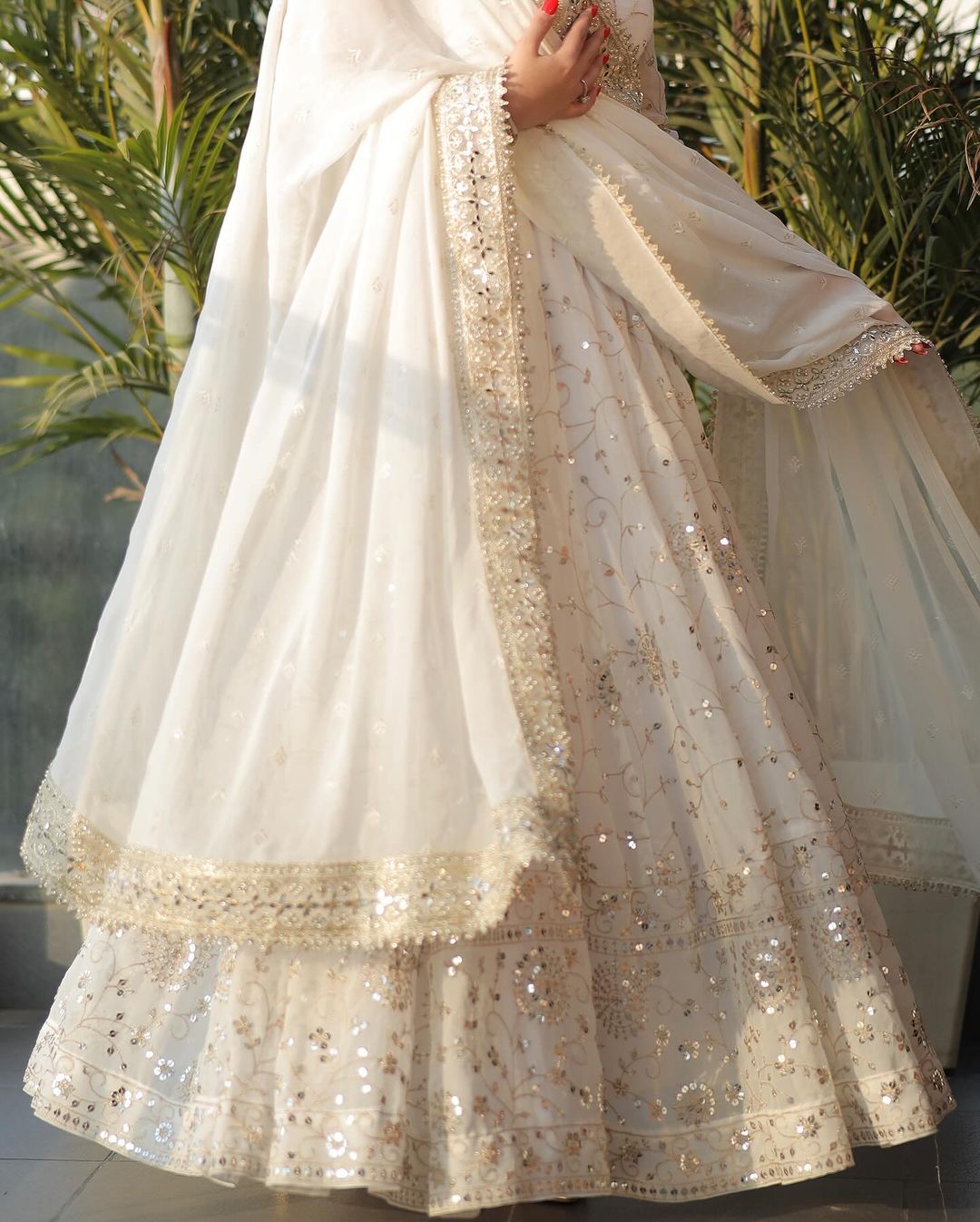 White Embellished Maastani Anarkali