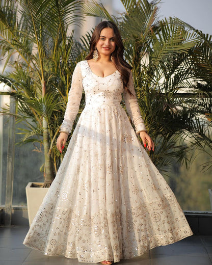 White Embellished Maastani Anarkali