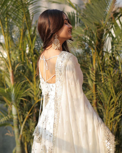 White Embellished Maastani Anarkali