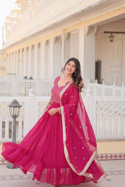 Elevate Your Elegance Designer Gown With Dupatta