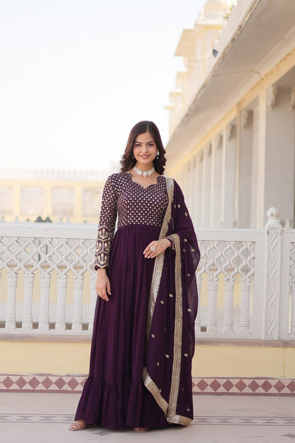 Elevate Your Elegance Designer Gown With Dupatta