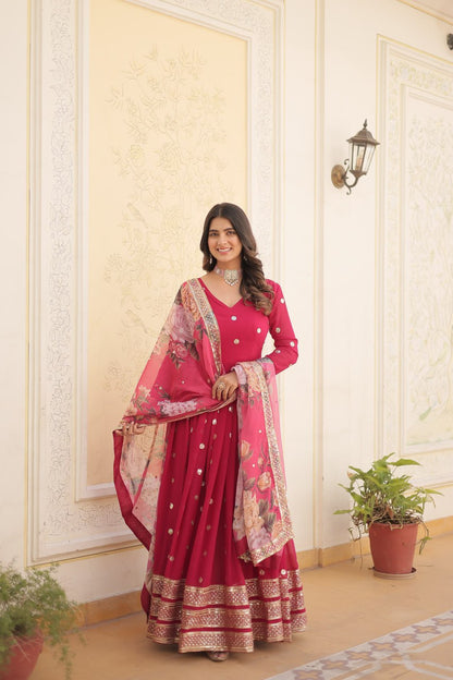 Mahira Embroidered Georgette Event Wear Gown