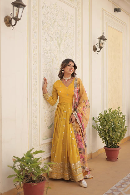 Mahira Embroidered Georgette Event Wear Gown