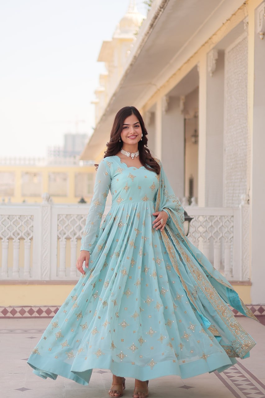 Eshita Embroidered Georgette Festival Wear Gown