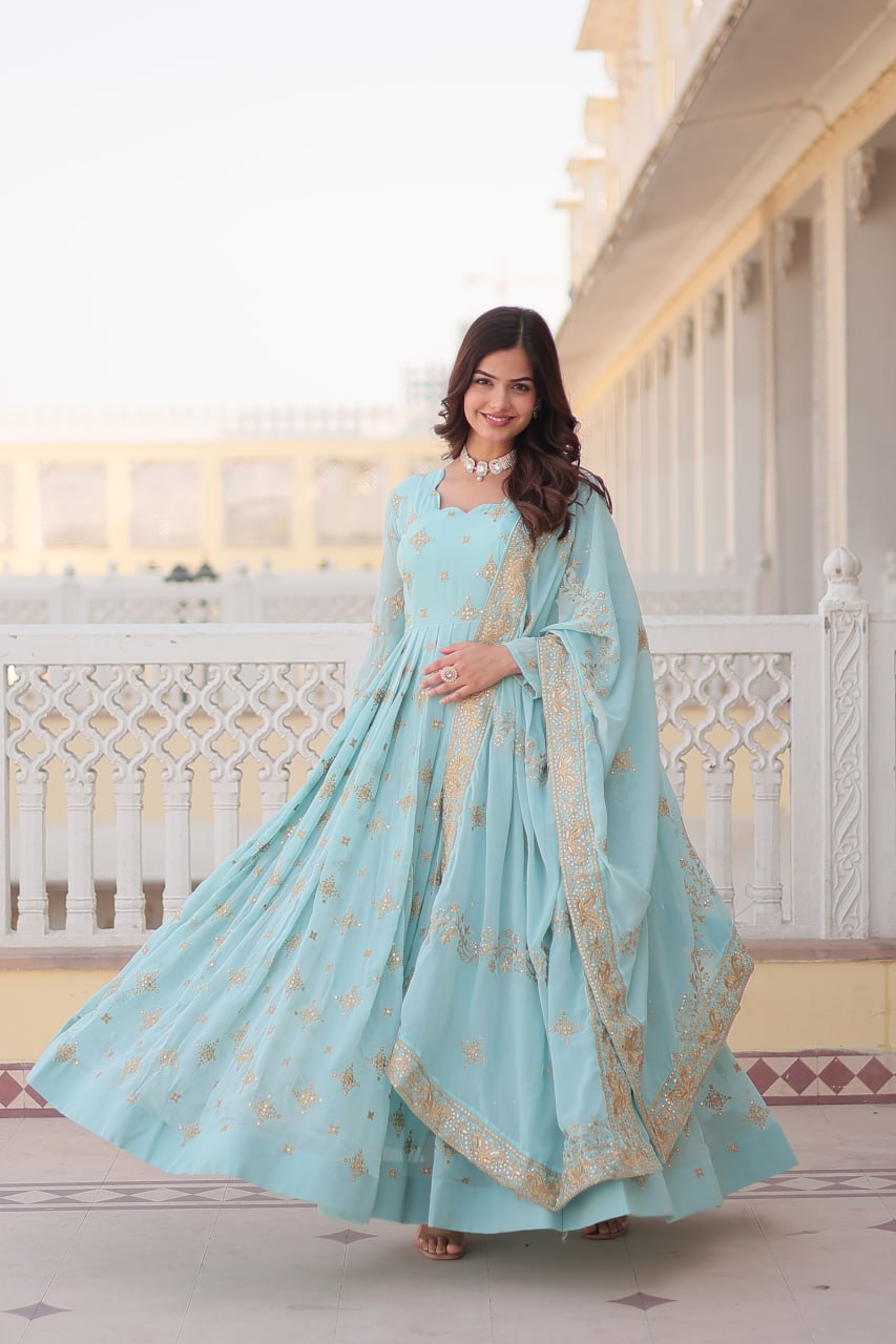 Eshita Embroidered Georgette Festival Wear Gown