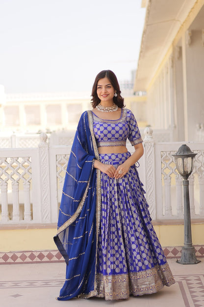 Elegance Redefined Pure Viscose Jacquard fabric Lehenga Choli Set