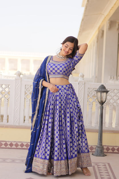 Elegance Redefined Pure Viscose Jacquard fabric Lehenga Choli Set