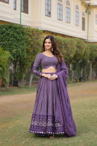 Luxe Party Purple Colour Lehenga Cholis Set