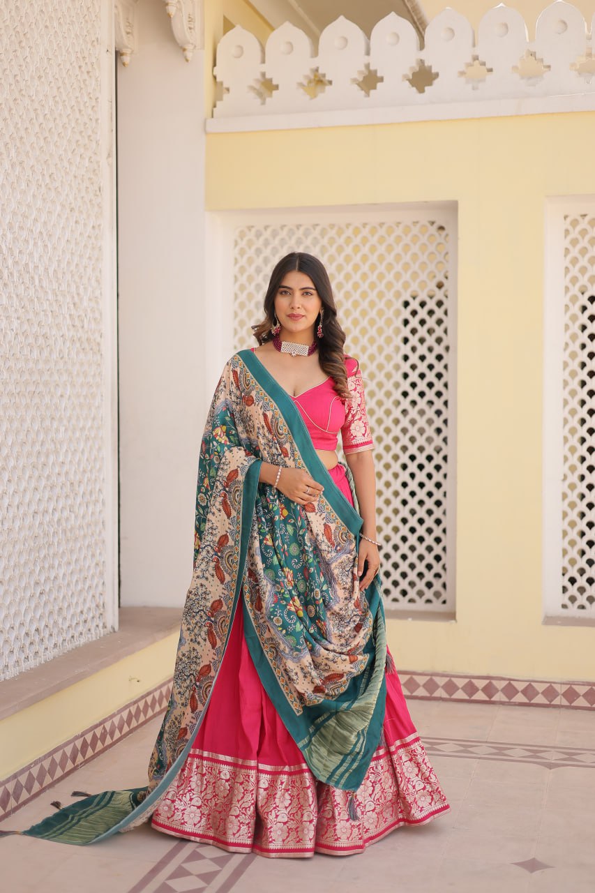 Elegant Embroidered Viscose Lehenga Set with Multi-Color Dupatta