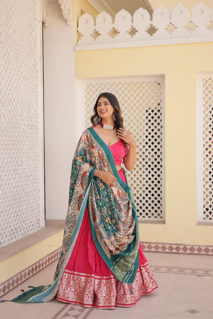 Elegant Embroidered Viscose Lehenga Set with Multi-Color Dupatta