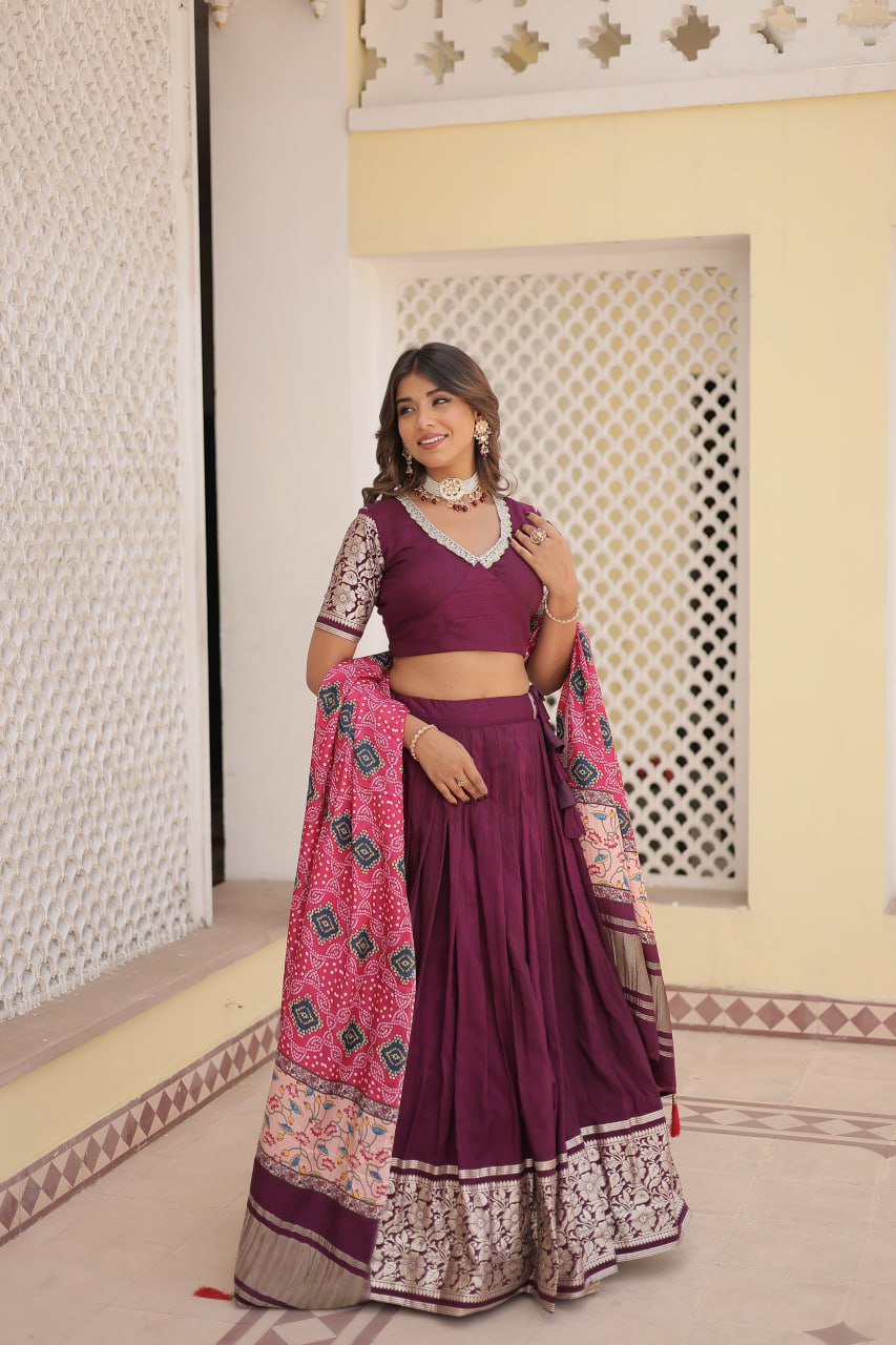 Elegant Embroidered Viscose Lehenga Set with Multi-Color Dupatta