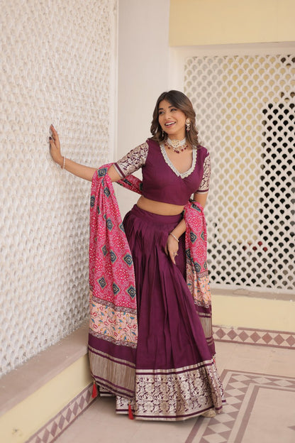 Elegant Embroidered Viscose Lehenga Set with Multi-Color Dupatta