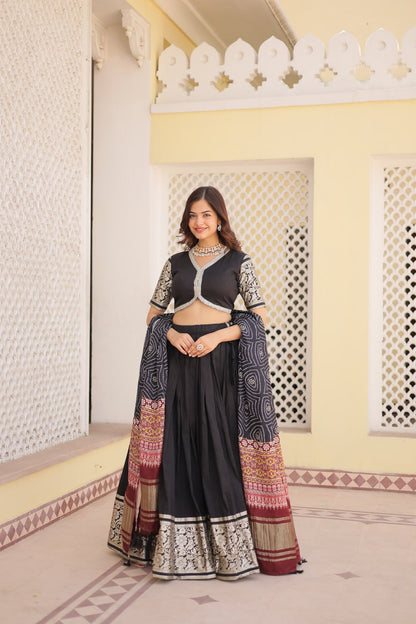 Elegant Embroidered Viscose Lehenga Set with Multi-Color Dupatta