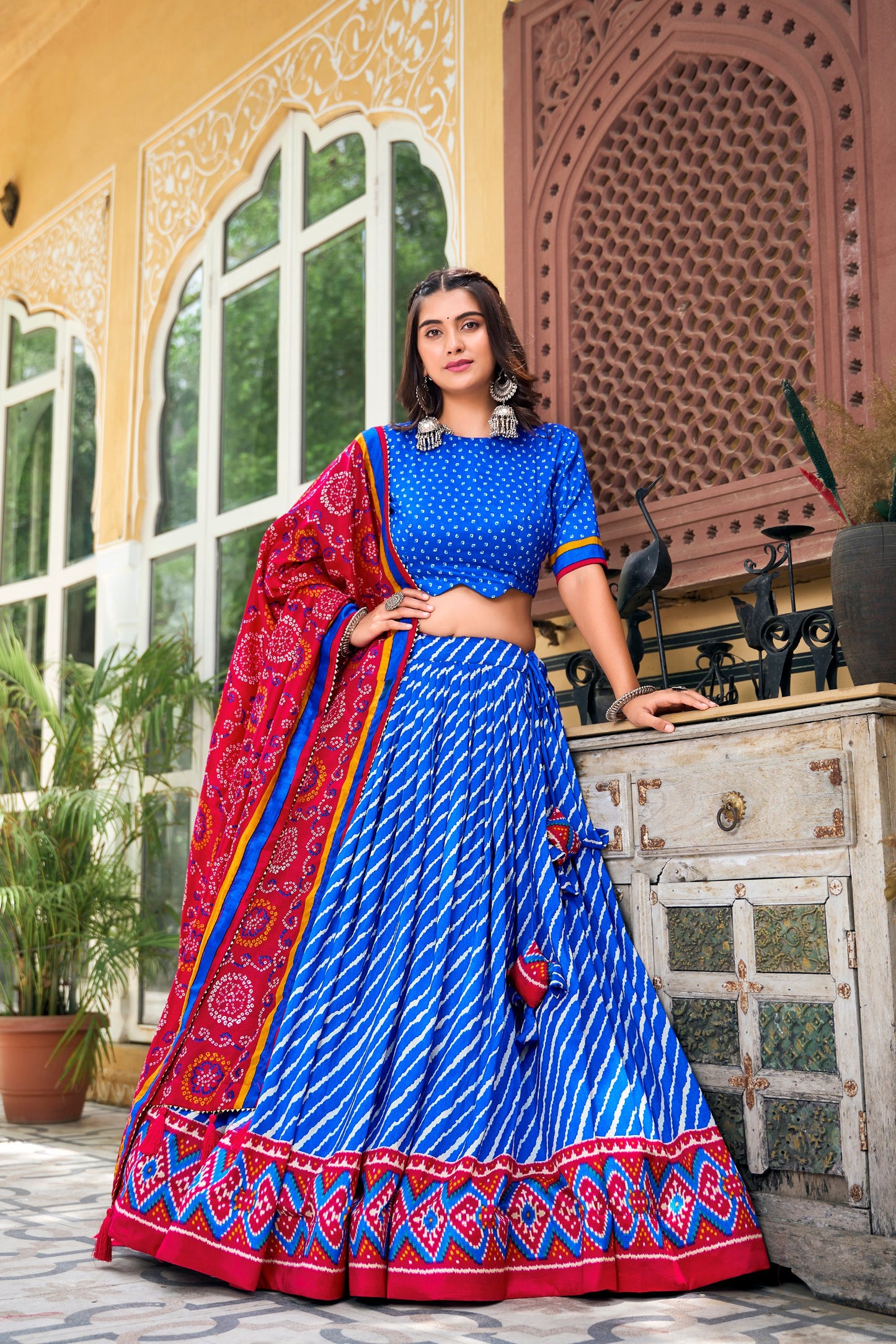 Gorgeous Patola Leheriyu Print Lehenga Choli