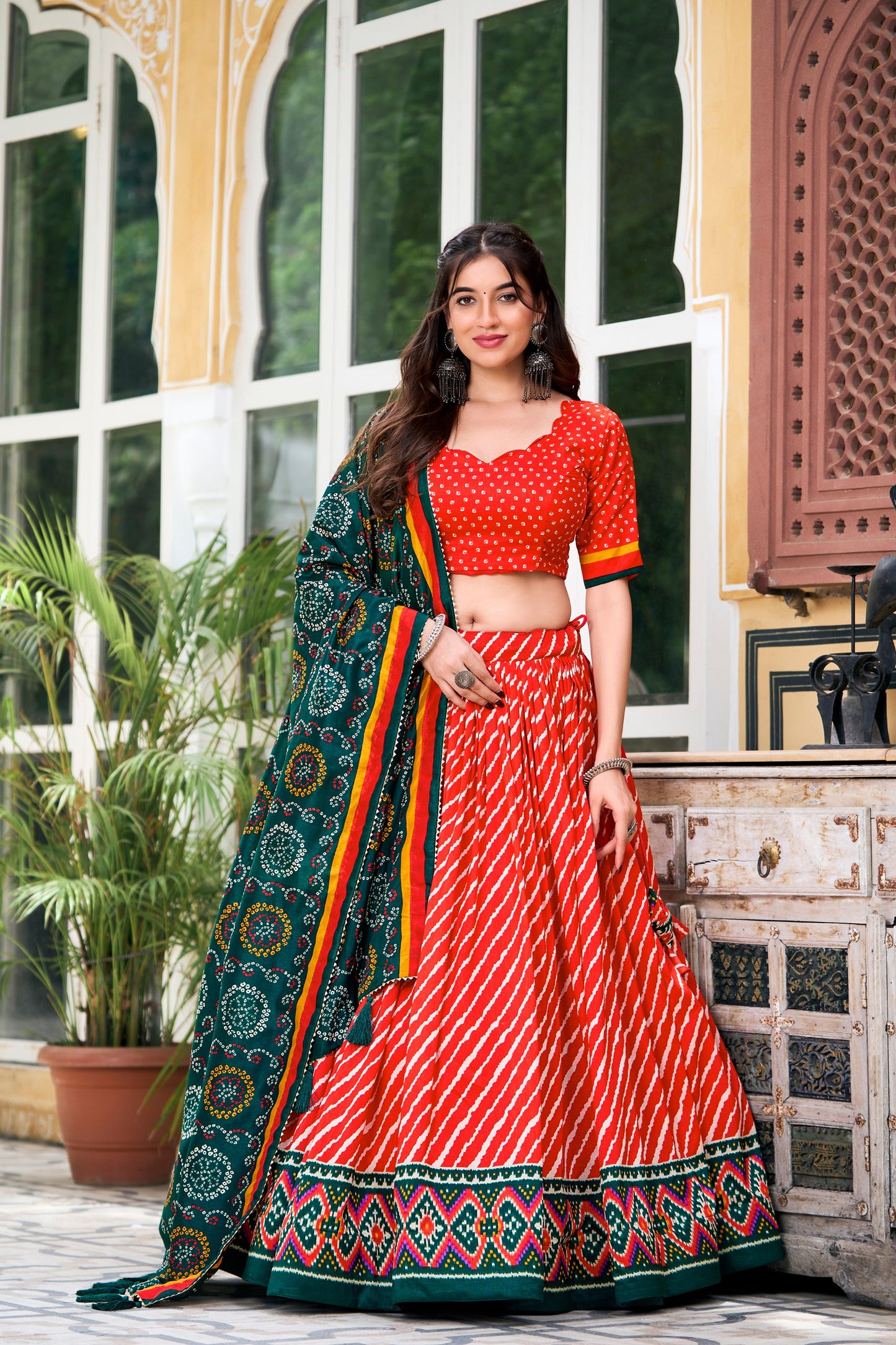 Gorgeous Patola Leheriyu Print Lehenga Choli