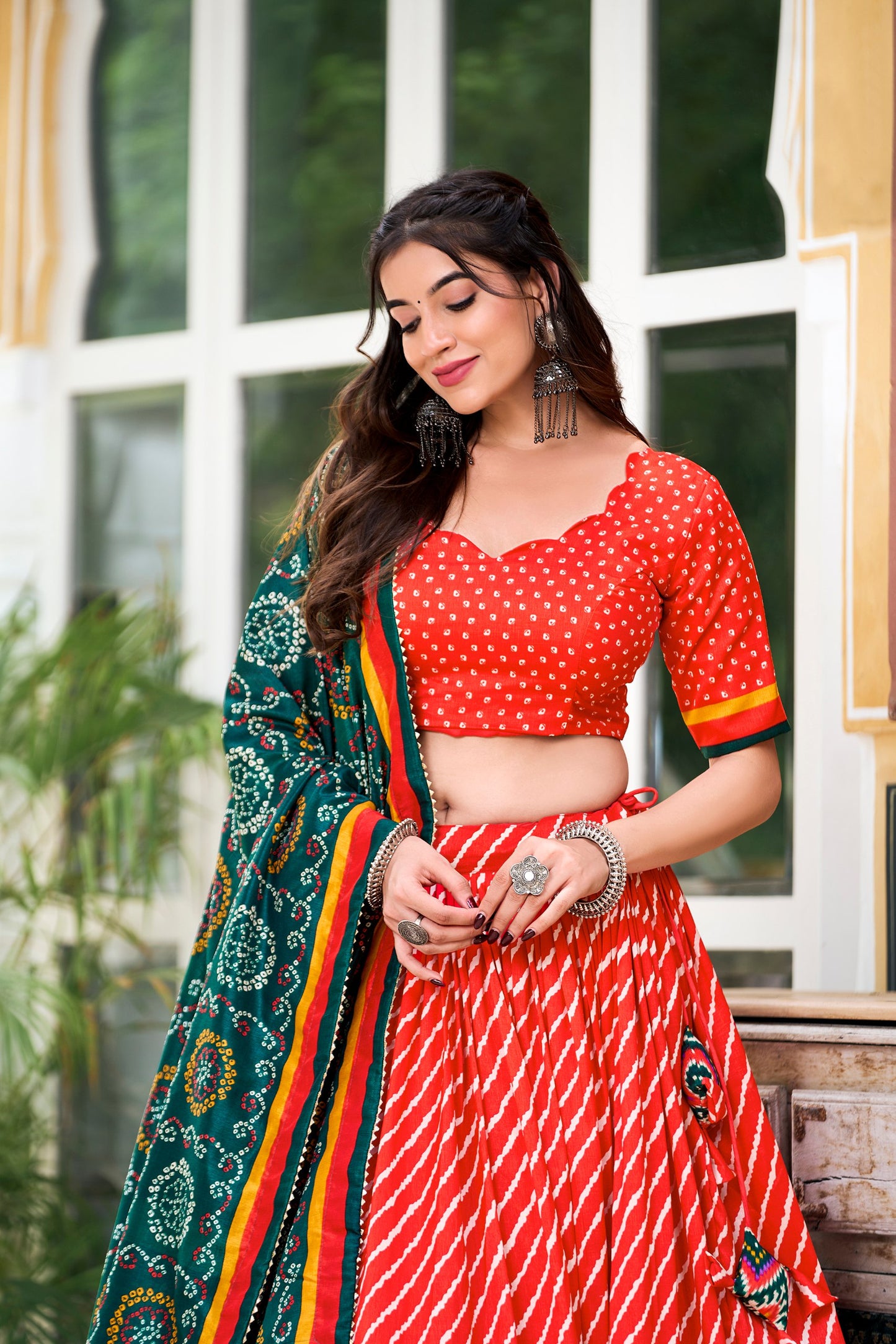 Gorgeous Patola Leheriyu Print Lehenga Choli